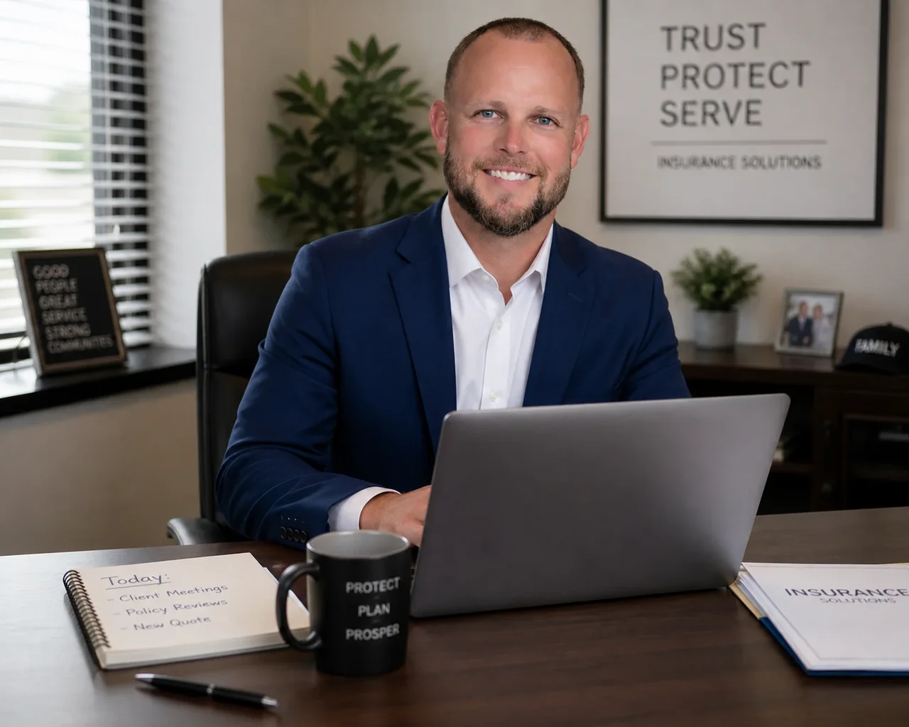 Jason York, The Medicare Professor, at his desk in Boynton Beach, Florida